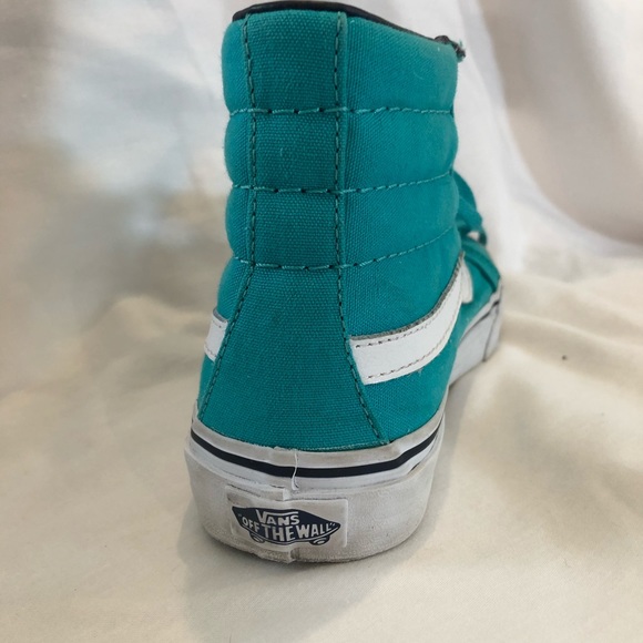 (SOLD) Vans Hi-Tops Teal with Navy Soles - Picture 3 of 6